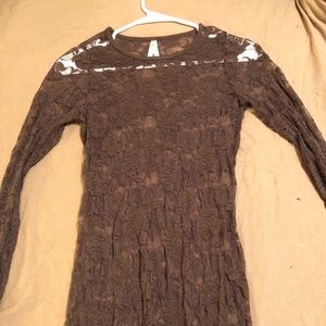 Brown lacy top